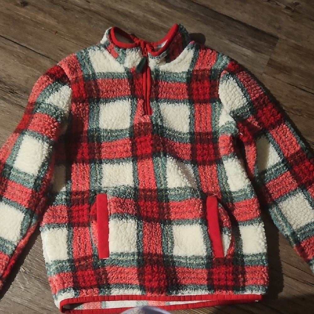 NWOT Sz 8 Gymboree Boys Plaid Sherpa Half Zip Pullover Little Essentials